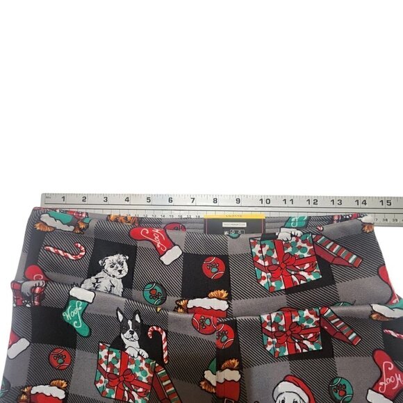 Holiday Christmas Juniors Womens High‎ West Leggings Faux-Fur Lined Size Large - Picture 4 of 10